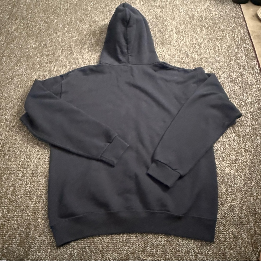 Artist Union‎ Black Hoodie with Peace Sign Embroidery Men’s Medium Drawstring - Picture 2 of 7